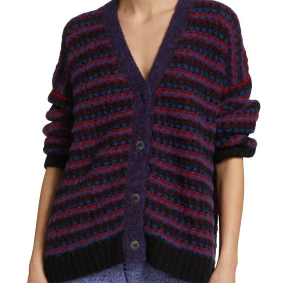 Rachel Comey Shushi Alpaca-Blend Cardigan Large Red Multi - Picture 3 of 3